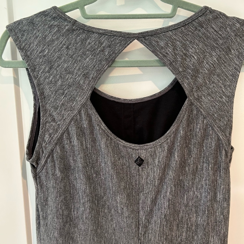 Gray sleeveless maxi dress by Prana